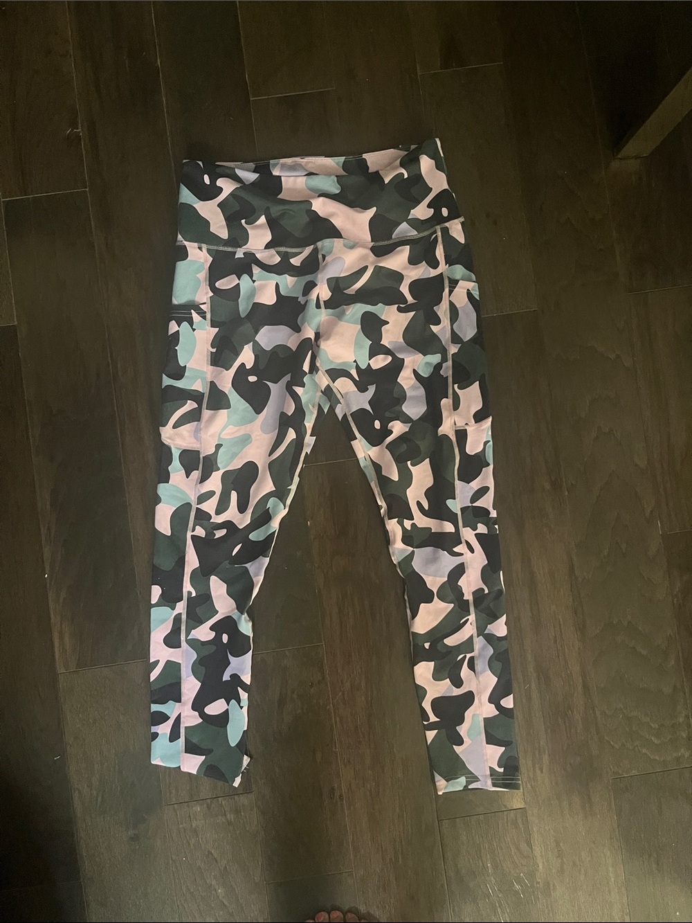 Pink & Green Camo Active Leggings